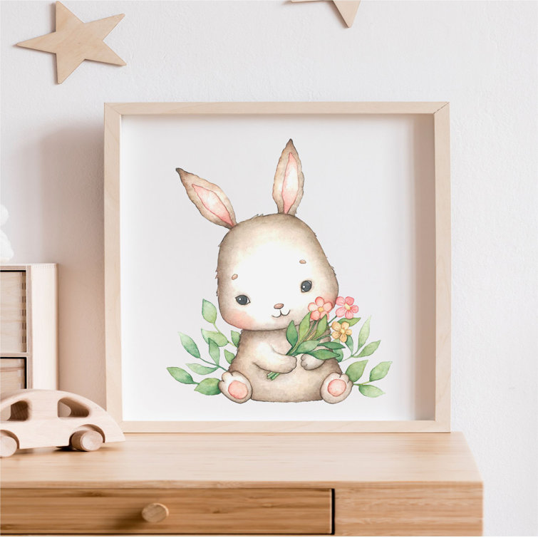 Zoomie Kids Cute Rabbit Framed Print Wayfair.co.uk